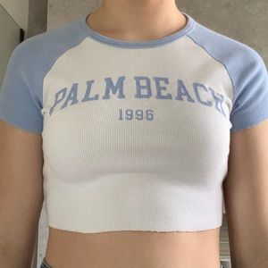 Crop top garage blue and white